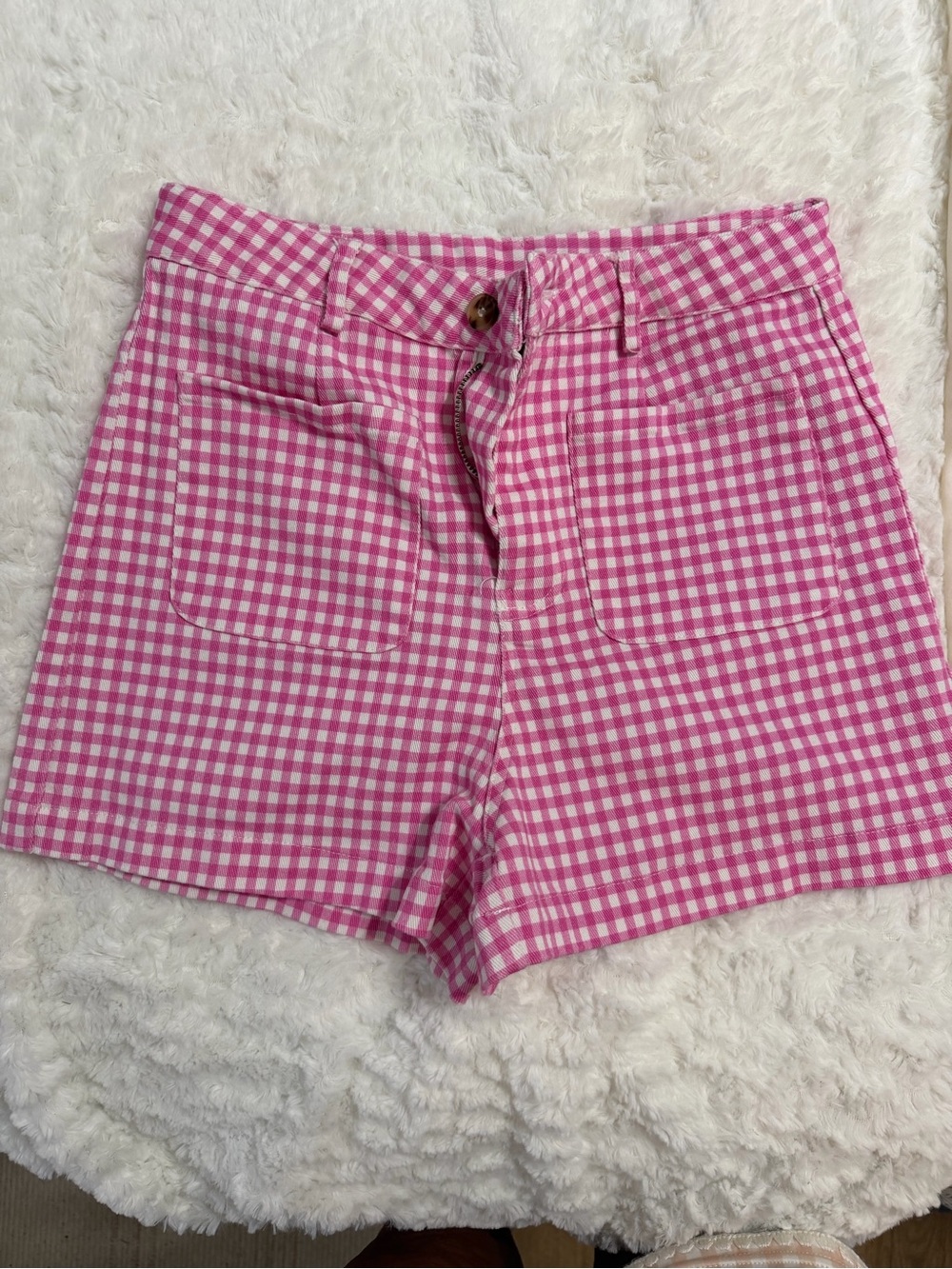 Entro Pink Gingham Pocket Shorts Size Small Cottagecore Preppy